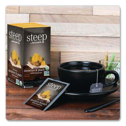 Image of Bigelow® RCB17715 Steep Tea, Dandelion And Peach, 1.18 Oz Tea Bag, 20/box