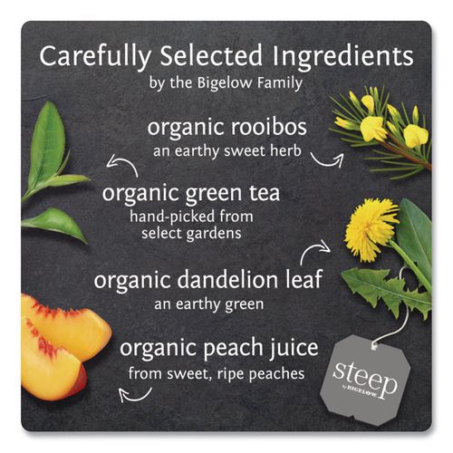 Image of Bigelow® RCB17715 Steep Tea, Dandelion And Peach, 1.18 Oz Tea Bag, 20/box