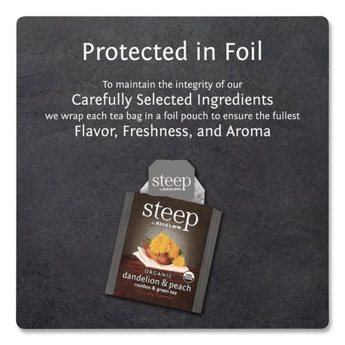 Image of Bigelow® RCB17715 Steep Tea, Dandelion And Peach, 1.18 Oz Tea Bag, 20/box