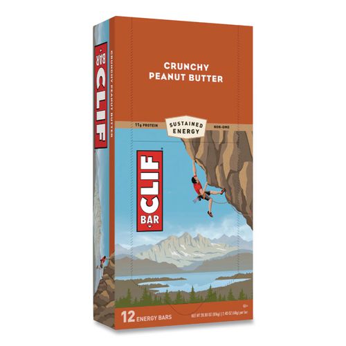 Image of CLIF® Bar CCC50120 Energy Bar, Crunchy Peanut Butter, 2.4 oz Bar, 12/Box
