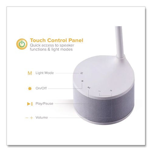 Image of Bostitch® VLED1817-BOS LED Bluetooth Speaker Lamp with USB, 2 Prong, 4.33w x 14.57h, White