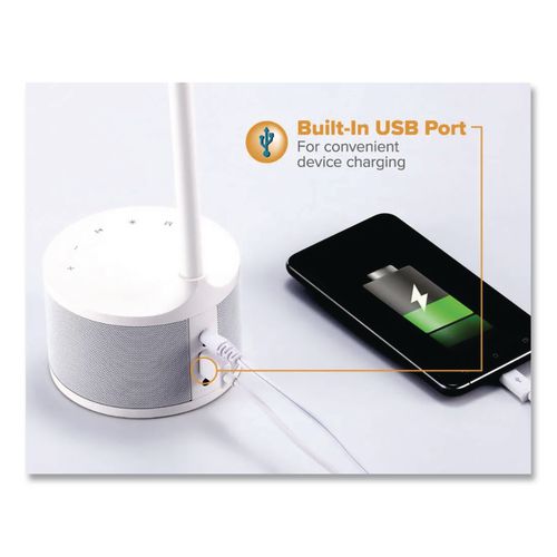Image of Bostitch® VLED1817-BOS LED Bluetooth Speaker Lamp with USB, 2 Prong, 4.33w x 14.57h, White