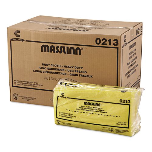 Image of Chix® 213 Masslinn Dust Cloths, 1-Ply, 16 x 24, Unscented, Yellow, 50/Pack, 8 Packs/Carton