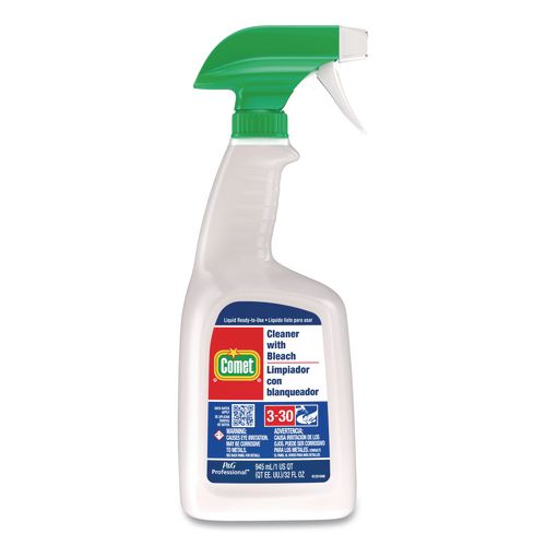 Image of Comet® 02287 Cleaner with Bleach, 32 oz Bottles, 8 Bottles and 2 Trigger Sprayers/Carton