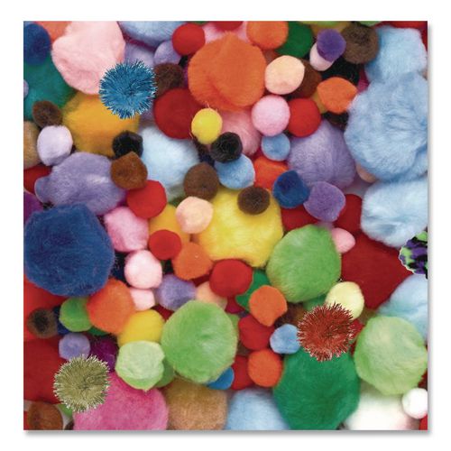 Image of Creativity Street® PAC8180-01 Pound Of Poms Giant Bonus Pack, Assorted Colors, 1,000/pack