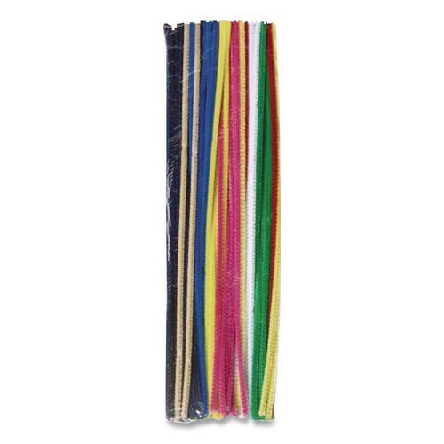 Image of Creativity Street® PAC9112-01 Regular Stems, 12" x 4 mm, Metal Wire/Polyester, Assorted Colors, 1,000/Box