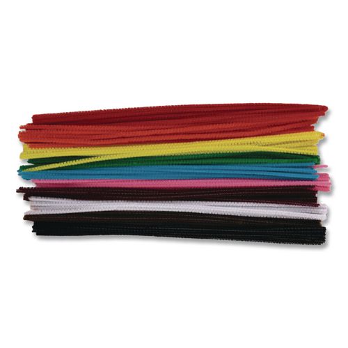 Image of Creativity Street® PAC9112-01 Regular Stems, 12" x 4 mm, Metal Wire/Polyester, Assorted Colors, 1,000/Box