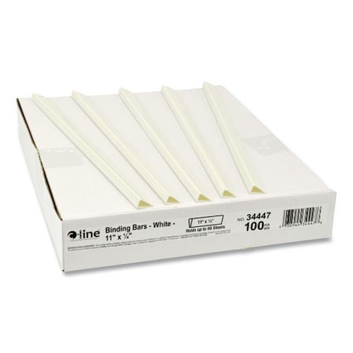 Image of C-Line® CLI34447 Slide 'N Grip Binding Bars, 40-Sheet Capacity, 11" x 0.25", White, 100/Box