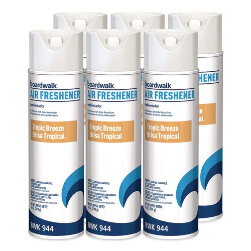 Image of Boardwalk® 1000012133 Aerosol Air Freshener, Tropic Breeze, 10 oz Aerosol Can, 6/Carton
