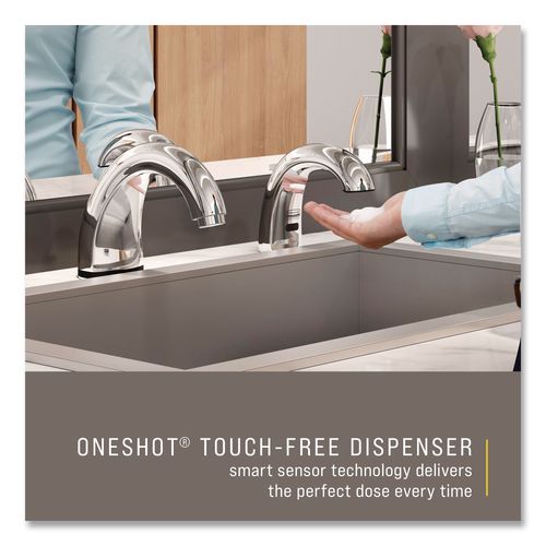 Image of Rubbermaid® Commercial 1938171 One Shot Soap Dispenser - Touch Free, Foam, 800 mL/1,600 mL, 11 x 14 x 3.5, Chrome, 4/Carton
