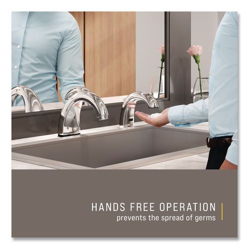 Image of Rubbermaid® Commercial 1938171 One Shot Soap Dispenser - Touch Free, Foam, 800 mL/1,600 mL, 11 x 14 x 3.5, Chrome, 4/Carton