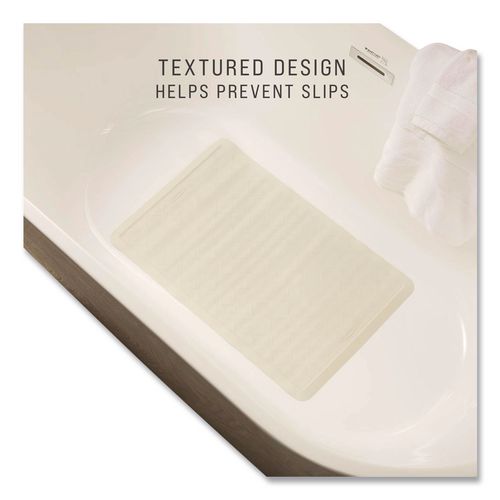 Image of Rubbermaid® Commercial 1982724 Safti-Grip Bath Mats, White Textured Surface, Suction-Cup Backing, 14" x 22.5", 12/Carton