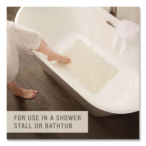 Image of Rubbermaid® Commercial 1982724 Safti-Grip Bath Mats, White Textured Surface, Suction-Cup Backing, 14" x 22.5", 12/Carton