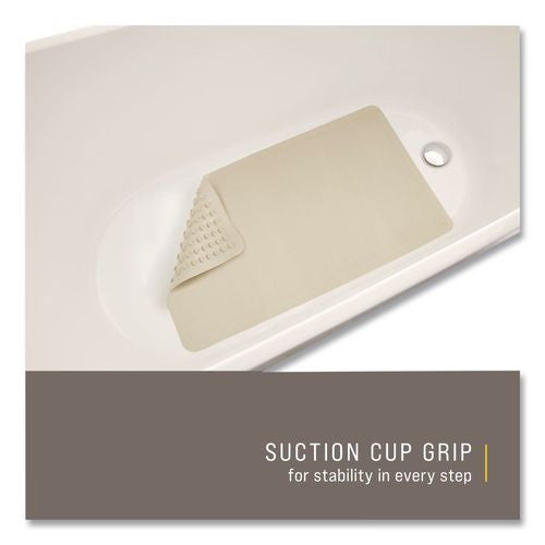 Image of Rubbermaid® Commercial 1982726 Safti-Grip Bath Mats, White Textured Surface, Suction-Cup Backing, 16" x 28"