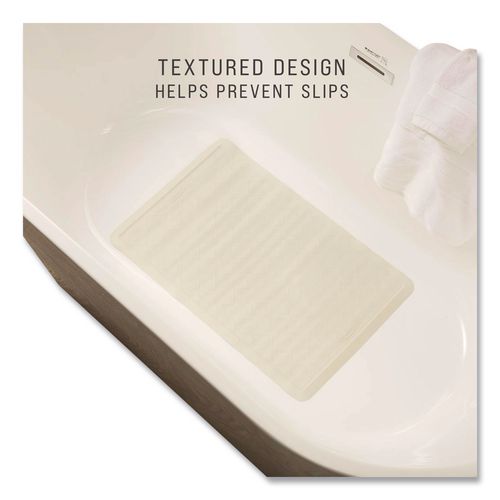 Image of Rubbermaid® Commercial 1982726 Safti-Grip Bath Mats, White Textured Surface, Suction-Cup Backing, 16" x 28"