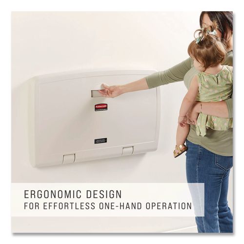 Image of Rubbermaid® Commercial FG781888LPLAT Sturdy Station 2 Baby Changing Table, 33.5 X 21.5, Platinum