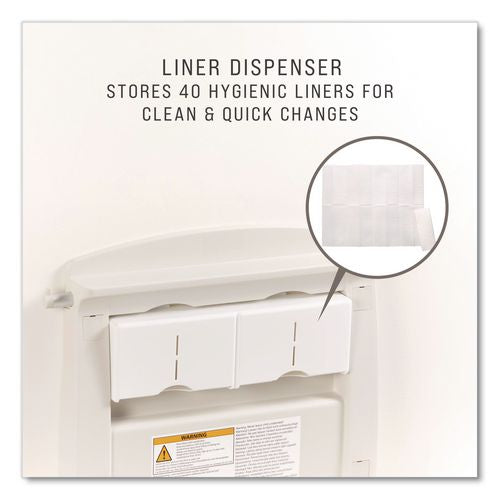 Image of Rubbermaid® Commercial FG781888LPLAT Sturdy Station 2 Baby Changing Table, 33.5 X 21.5, Platinum