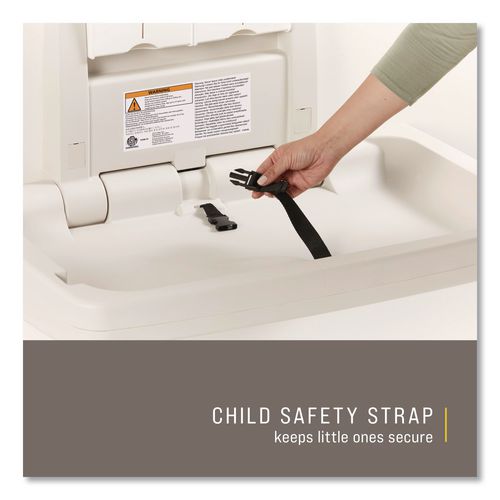 Image of Rubbermaid® Commercial FG781888LPLAT Sturdy Station 2 Baby Changing Table, 33.5 X 21.5, Platinum