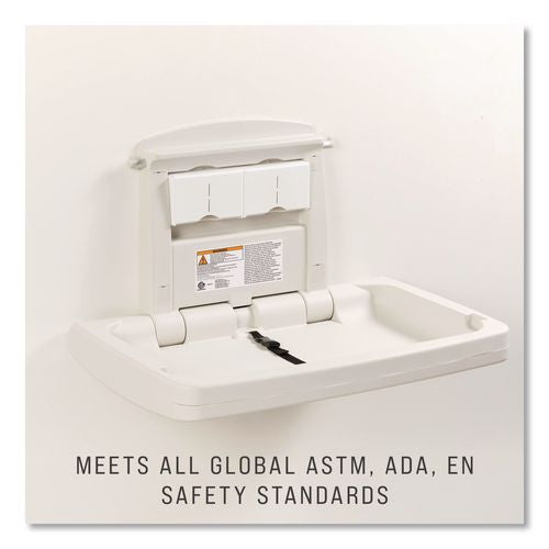 Image of Rubbermaid® Commercial FG781888LPLAT Sturdy Station 2 Baby Changing Table, 33.5 X 21.5, Platinum