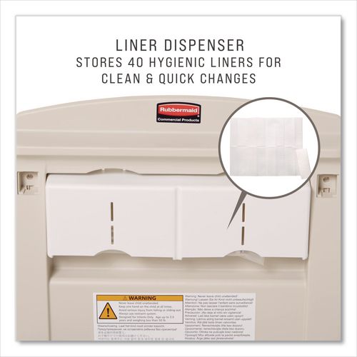 Image of Rubbermaid® Commercial FG781988LPLAT Baby Changing Station Vertical, 34.1 x 23, Light Platinum