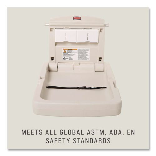 Image of Rubbermaid® Commercial FG781988LPLAT Baby Changing Station Vertical, 34.1 x 23, Light Platinum