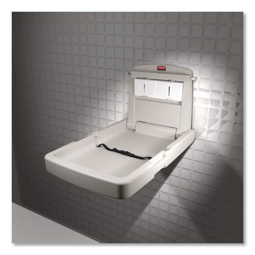 Image of Rubbermaid® Commercial FG781988LPLAT Baby Changing Station Vertical, 34.1 x 23, Light Platinum