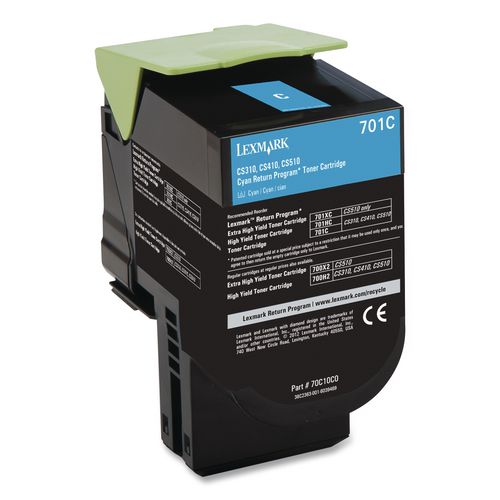 Image of Lexmark 70C10C0 70c10c0 Return Program Toner, 1,000 Page-Yield, Cyan