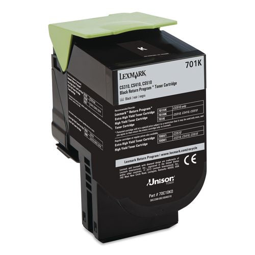 Image of Lexmark 70C10K0 70c10k0 Return Program Toner, 1,000 Page-Yield, Black