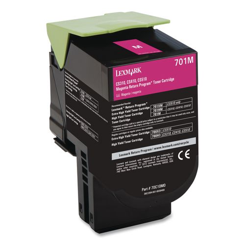 Image of Lexmark 70C10M0 70c10m0 Return Program Toner, 1,000 Page-Yield, Magenta