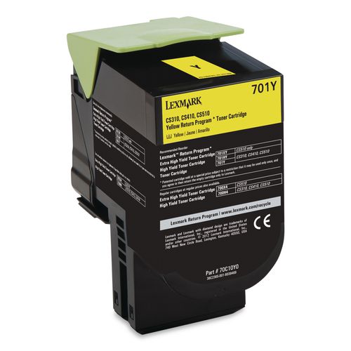 Image of Lexmark 70C10Y0 70c10y0 Return Program Toner, 1,000 Page-Yield, Yellow