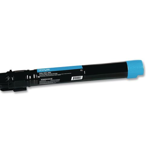 Image of Lexmark X950X2CG X950x2cg Extra High-Yield Toner, 22,000 Page-Yield, Cyan