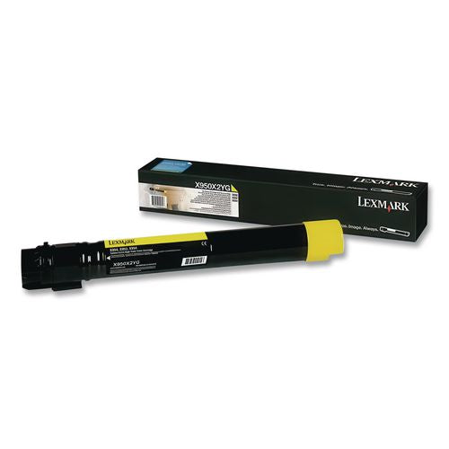 Image of Lexmark X950X2YG X950x2yg Extra High-Yield Toner, 22,000 Page-Yield, Yellow