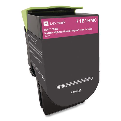 Image of Lexmark 71B1HM0 71b1hm0 Unison High-Yield Toner, 3,500 Page-Yield, Magenta