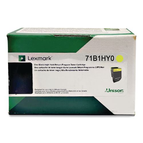 Image of Lexmark 71B1HY0 71b1hy0 Unison High-Yield Toner, 3,500 Page-Yield, Yellow