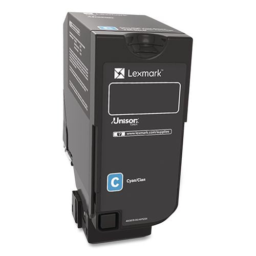 Image of Lexmark 74C00CG 74c00cg Return Program Toner, 3,000 Page-Yield, Cyan