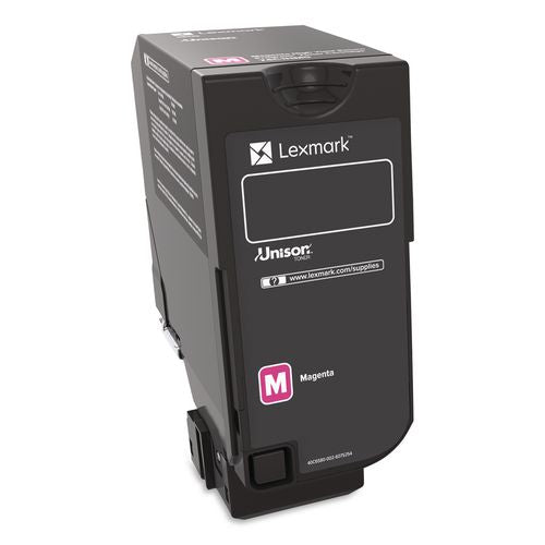 Image of Lexmark 74C0HMG 74c0hmg High-Yield Toner, 12,000 Page-Yield, Magenta