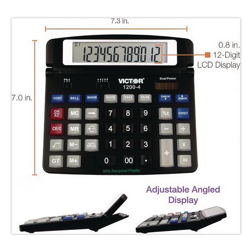 Image of Victor® 12004 1200-4 Business Desktop Calculator, 12-Digit Lcd