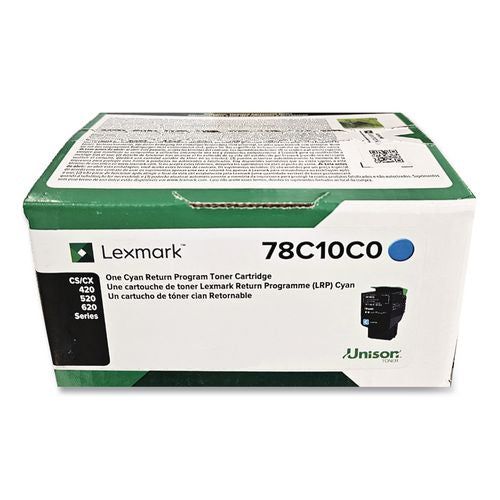 Image of Lexmark 78C10C0 78c10c0 Return Program Toner, 1,400 Page-Yield, Cyan