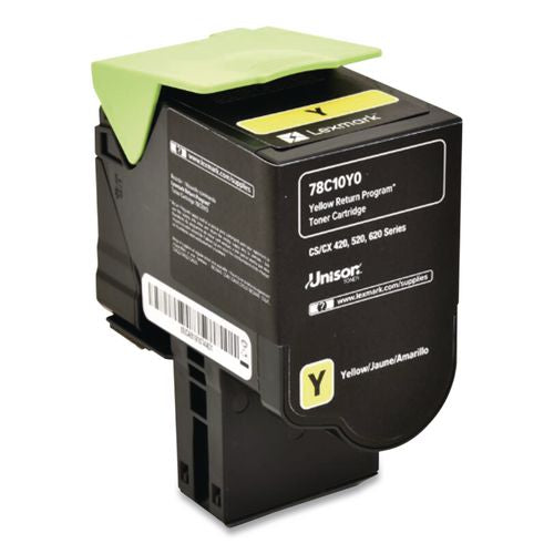 Image of Lexmark 78C10Y0 78c10y0 Return Program Toner, 1,400 Page-Yield, Yellow