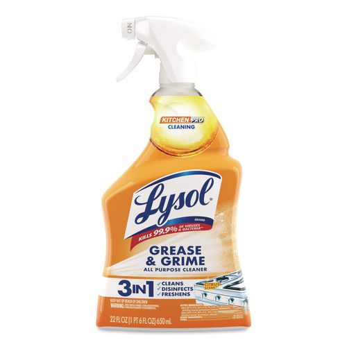 Image of LYSOL® Brand 19200-79556 Kitchen Pro Antibacterial Cleaner, Citrus Scent, 22 Oz Spray Bottle