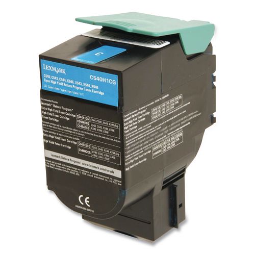 Image of Lexmark C540h1cg Return Program High-Yield Toner, 2,000 Page-Yield, Cyan
