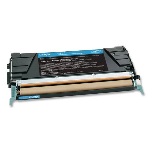 Image of Lexmark C746A1CG C746a1cg Return Program Toner, 7,000 Page-Yield, Cyan