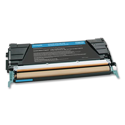 Image of Lexmark C748H1CG C748h1cg Return Program High-Yield Toner, 10,000 Page-Yield, Cyan
