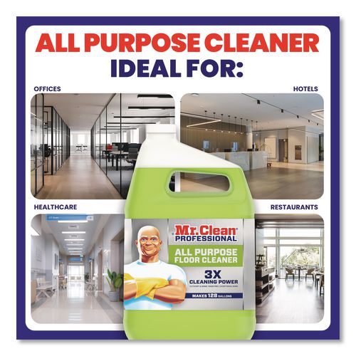 Image of Mr. Clean® 02621 Finished Floor Cleaner, Lemon Scent, 1 Gal Bottle, 3/carton