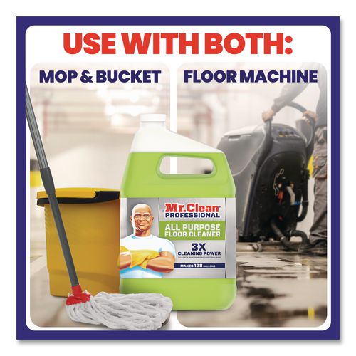 Image of Mr. Clean® 02621 Finished Floor Cleaner, Lemon Scent, 1 Gal Bottle, 3/carton