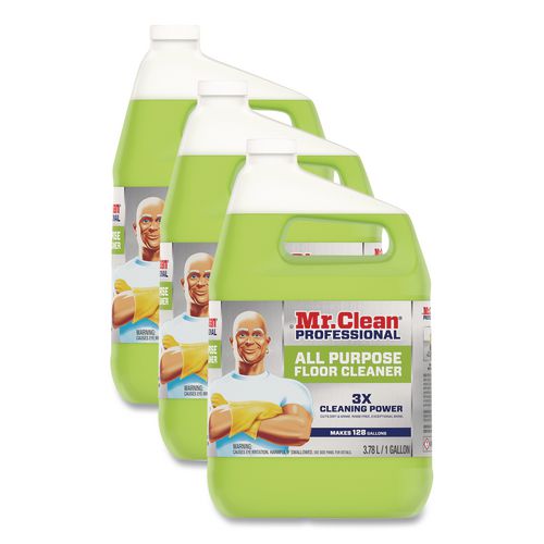 Image of Mr. Clean® 02621 Finished Floor Cleaner, Lemon Scent, 1 Gal Bottle, 3/carton