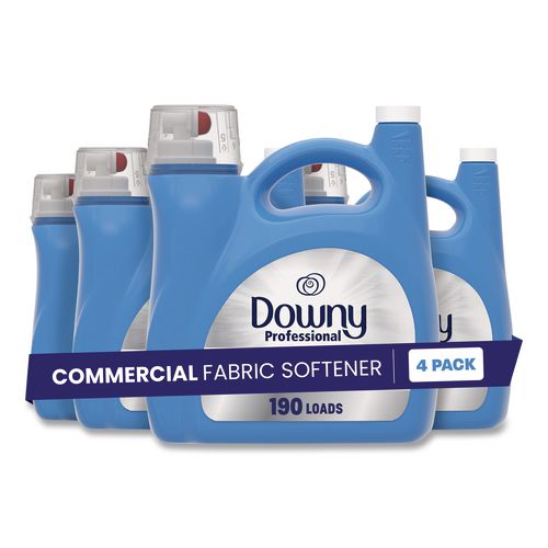 Image of Downy® Professional 80782763 Commercial Liquid Fabric Softener, Clean and Fresh Scent, 140 oz Pour Bottle, 4/Carton