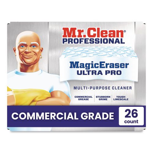Image of Mr. Clean® PRO 80817272 Magic Eraser Ultra Pro Multi-Purpose Cleaner, 4.72 x 1.38, 2.56" Thick, White, 26/Carton