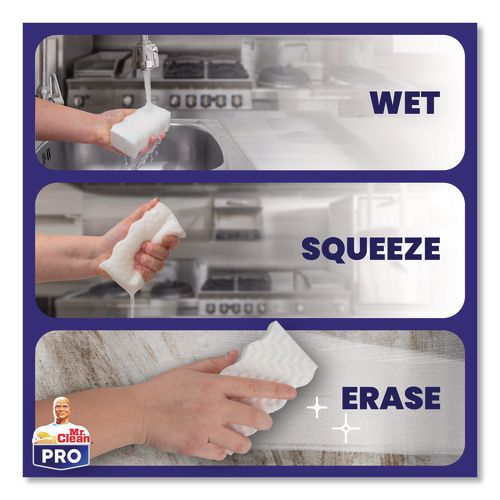 Image of Mr. Clean® PRO 80817272 Magic Eraser Ultra Pro Multi-Purpose Cleaner, 4.72 x 1.38, 2.56" Thick, White, 26/Carton
