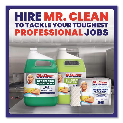 Image of Mr. Clean® PRO 80817272 Magic Eraser Ultra Pro Multi-Purpose Cleaner, 4.72 x 1.38, 2.56" Thick, White, 26/Carton